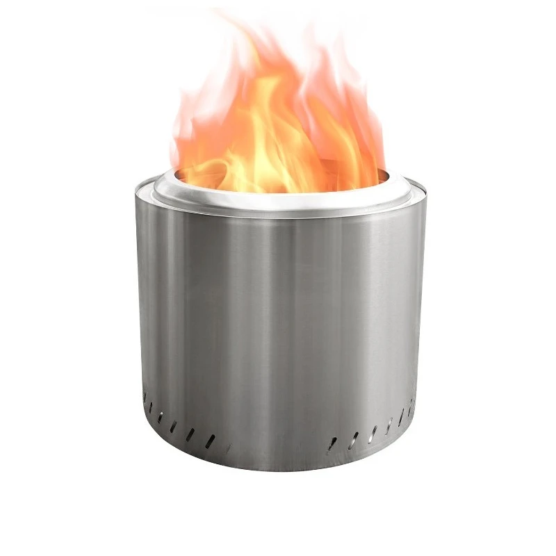 Stainless Steel Campfire Brazier Stove Smokeless Charcoal Camping Single Fire Pit Portable