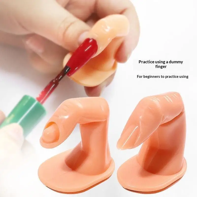【B】5Pcs Practice Fingers Manicure Beginners Training, Acrylic UV Gel Finger Design False Nail Tips Model DIY Display Tool