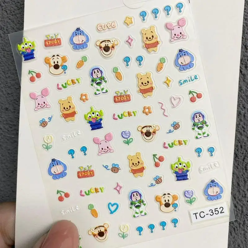 Nuevo Disney Alien Buzz Lightyear Woody periférico de animé creativo dibujos animados lindo en relieve DIY cuaderno decoración de uñas pegatina