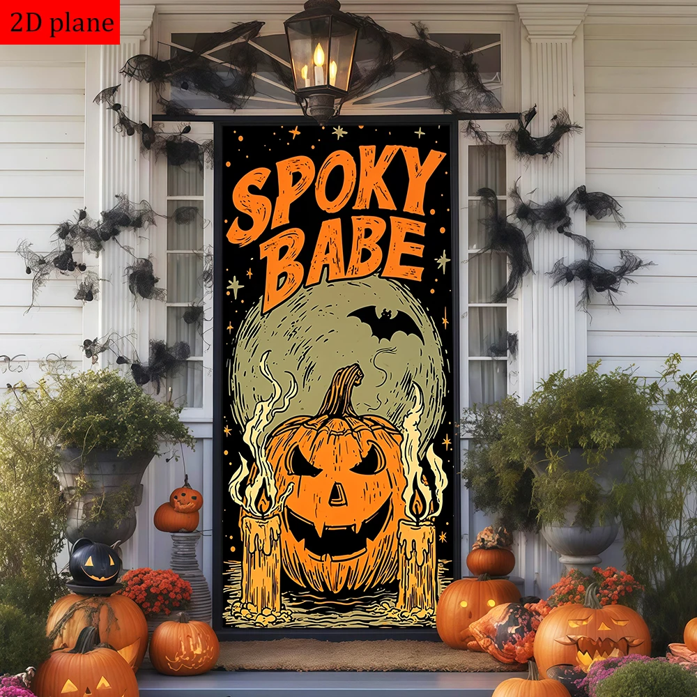 spooky babe jack-o'-lantern bat candles halloween stars Door frame decoration with high elasticity elastic band