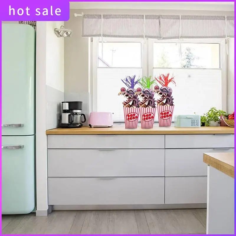 

LICG-Clown Sculpture, Halloween Clown Decoration, Popcorn Clown Scary Clown Head Statue Resin Craft Clown From Space