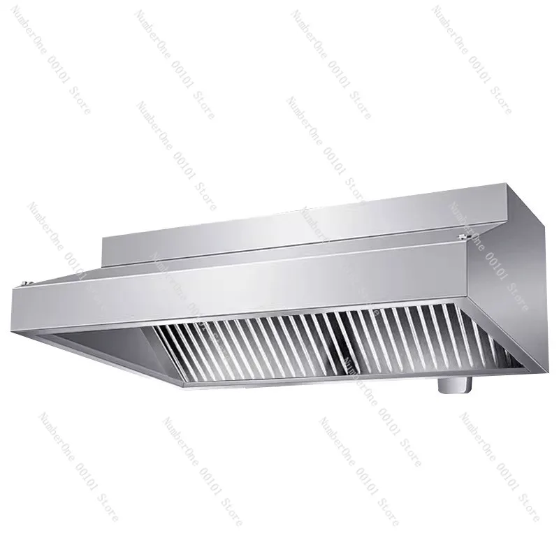 Stainless Steel Exhaust Hood, Range Hood for Commercial Restaurant Kitchens, High Air Volume Fan, Silent Range Hood