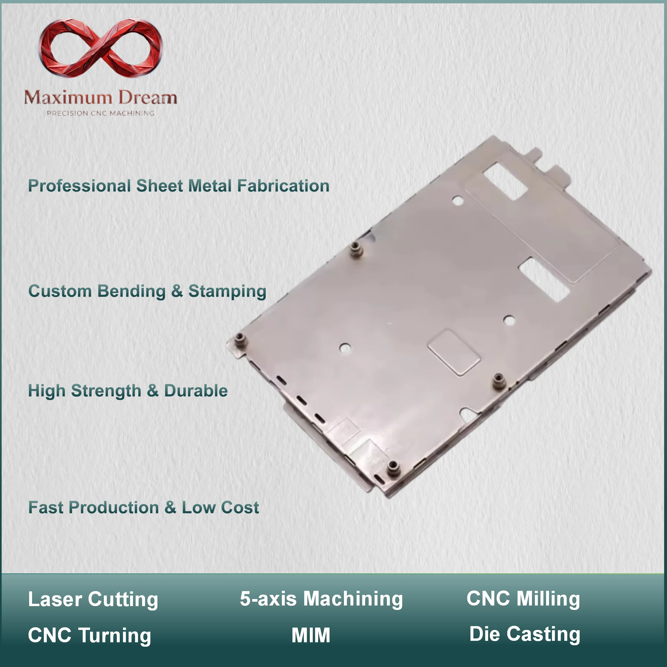 Custom Sheet Metal Fabrication Service, OEM Laser Cutting Bending Stamping Welding, Stainless Steel Aluminum Precision Component