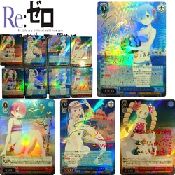 Re:life In A Different World From Zero Rem Ram DIY Homemade Bronzing Collection Card Christmas Birthday Gift Game Toys