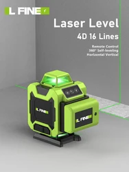 LFINE Laser Levels 4D 16 Lines 8 Lines Horizontal Vertical Cross Green Laser With Remote Control 360 Self-leveling Laser Level