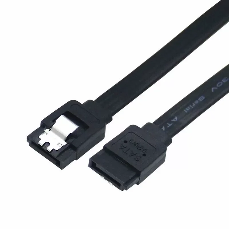 for SATA 3.0 Serial Hard Disk Data Cable Solid State Mechanical Universal Black 6Gbps Dual Straight