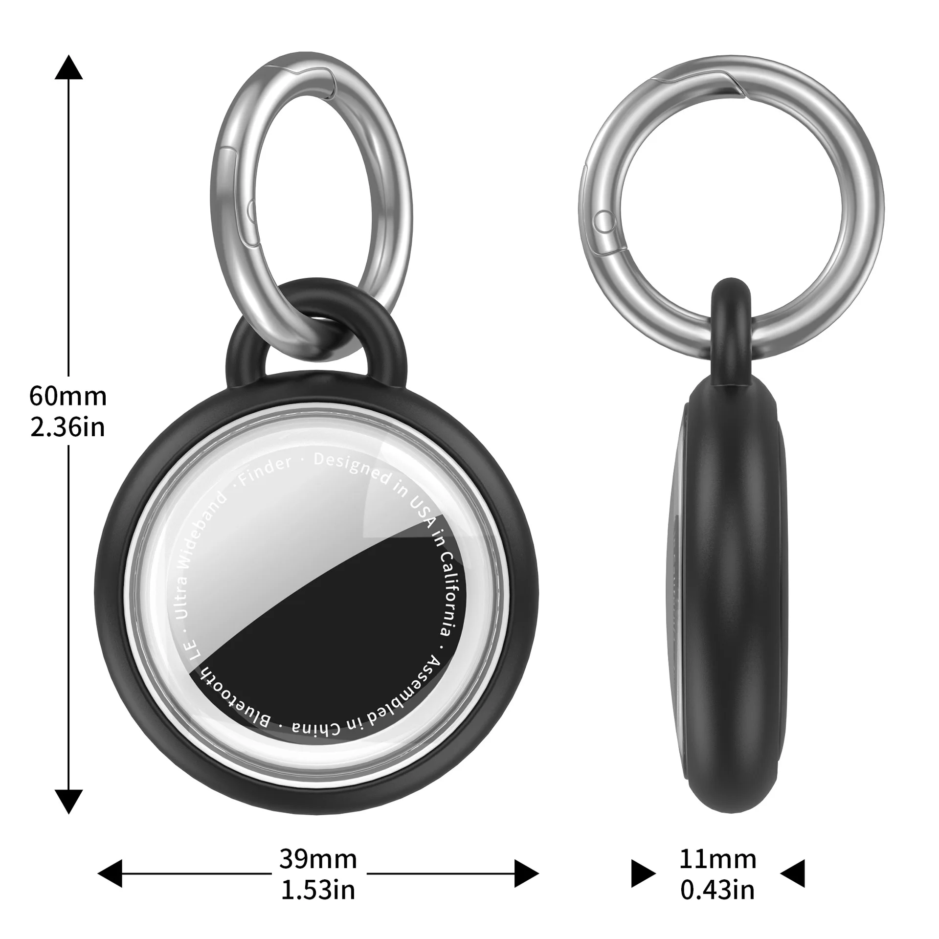 Eayburst TPU Wasserdichte Hülle für Apple Airtag Halterung Stoßfest Anti-Verlust Schlüsselanhänger Airtags Zubehör für Schlüssel Taschen Gepäck Haustiere – Detail 2