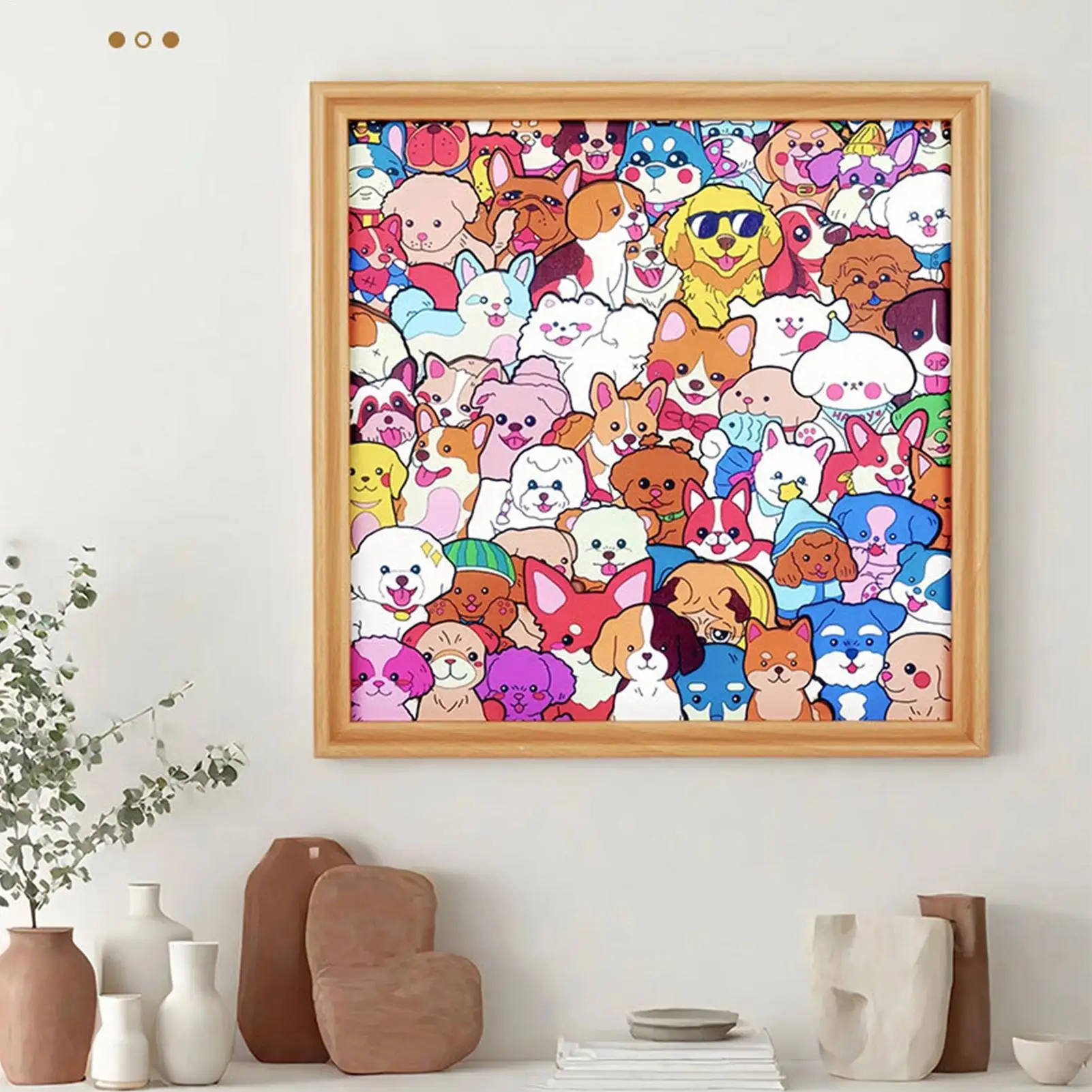 ألوان اللغز الخاص بك، إطار صورة خشبي لتلوين الكلاب، ألغاز الصور المقطوعة المزخرفة للأطفال، لعبة عائلية لمحبي الحيوانات