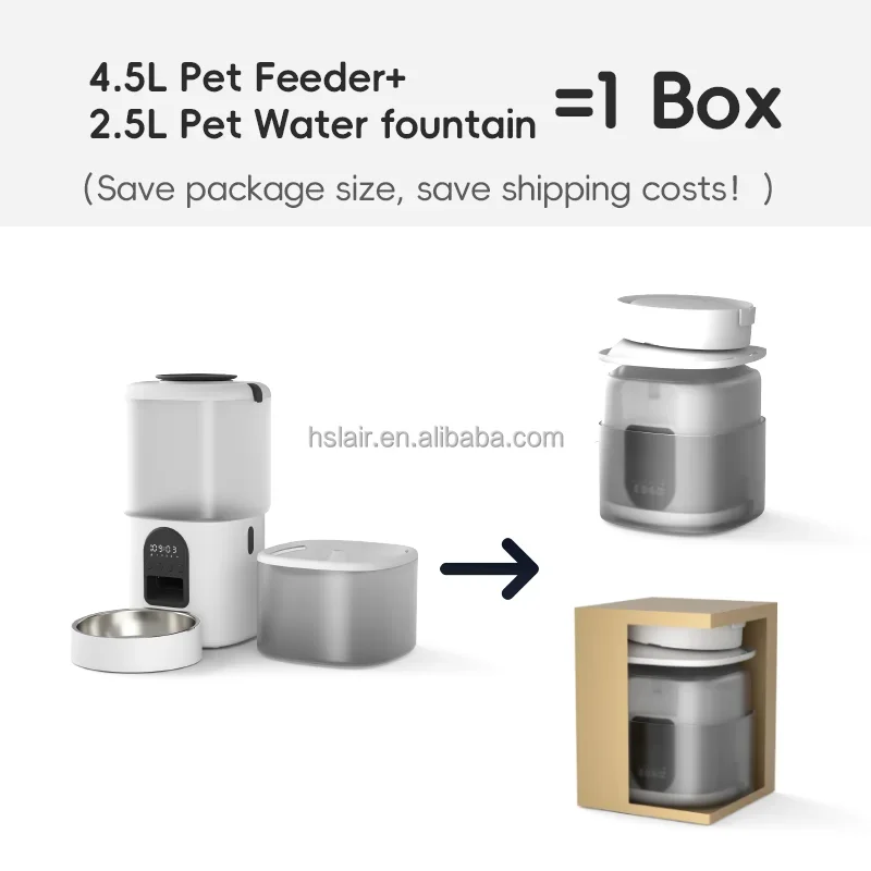 Oem Pet Supplies Tuya App Wifi Dog Cat 2 In 1 Food Dispenser Feeder Water Dispenser Smart Automatic Pet Feeder