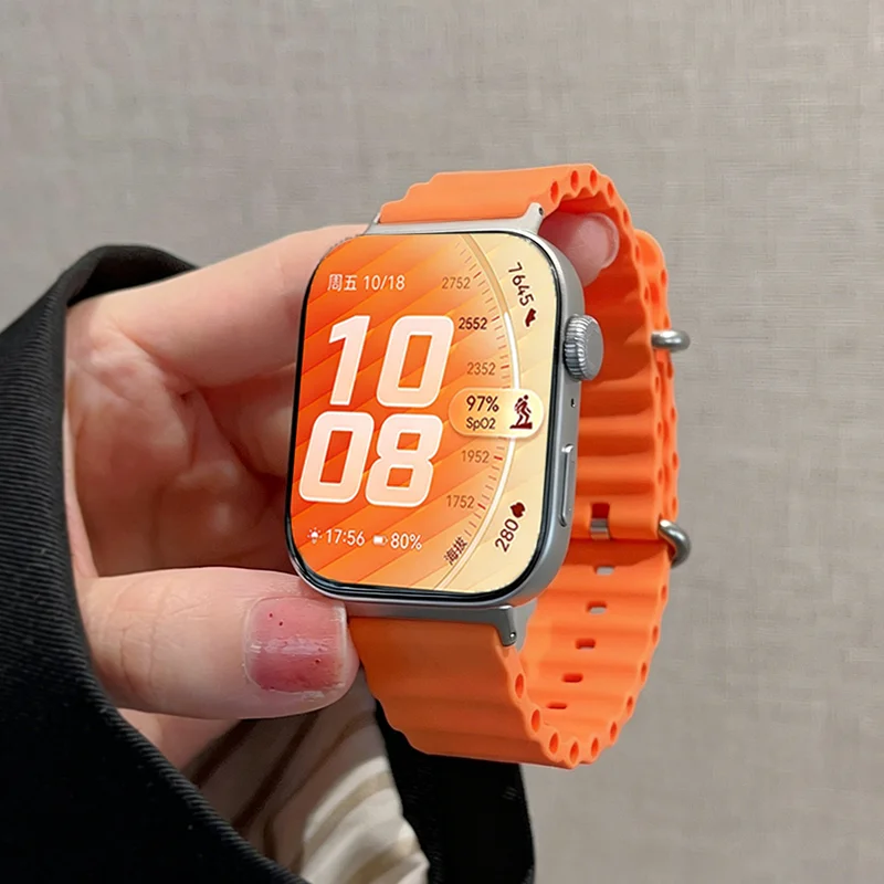 Ocean Silikonarmband für Huawei Watch Fit 5-5Pro Band Smartwatch Ersatz-Zubehör Huawei Watch Fit4-4Pro-3 Sportarmband