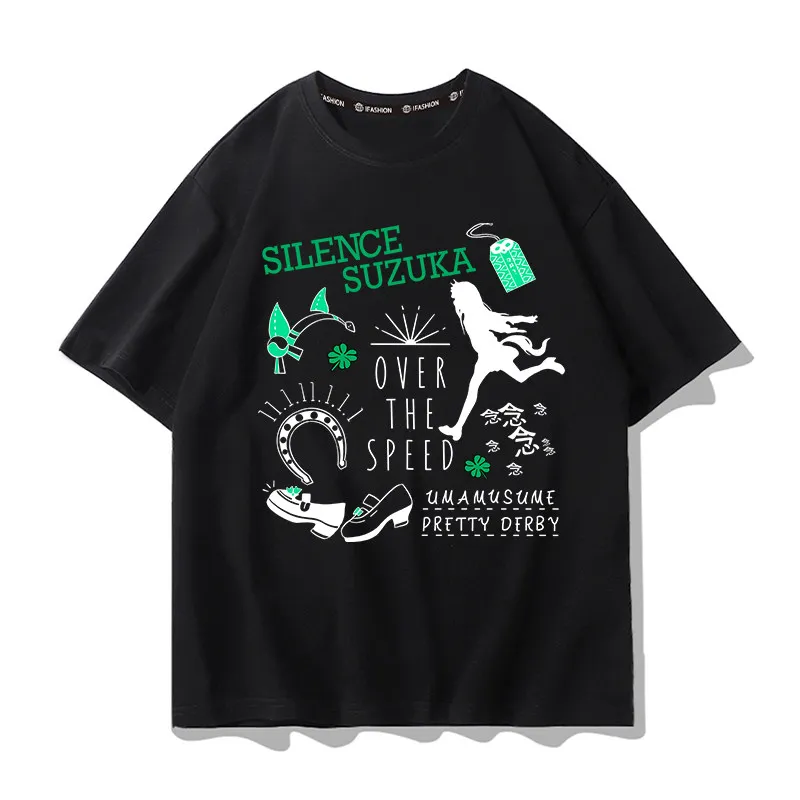 Anime Umamusume Pretty Derby Cosplay Short Sleeve T Shirt Women Men Tokai Teio Mejiro McQueen Rice Shower Graphics Tees