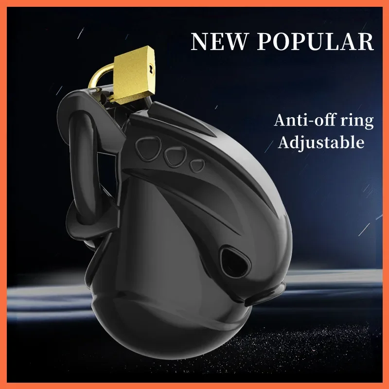 New Popular Full Wrap Design Chastity Lock Restraint Silicone Chastity Devices Anti-off Belt Adjustable Cuff Penis Ring Sex Toys