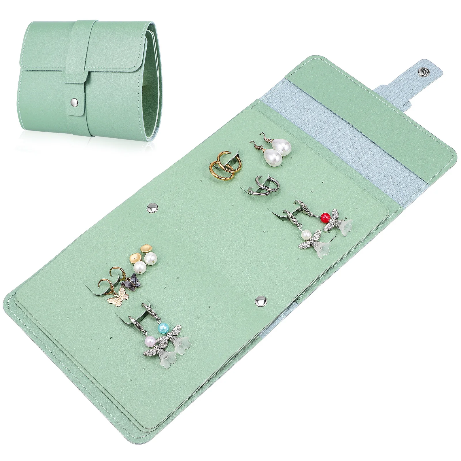 

Travel Jewelry Organizer Pouch for Earrings Rings Necklaces Multi-Functional Dividers Prevent Tangling Portable Lightweight