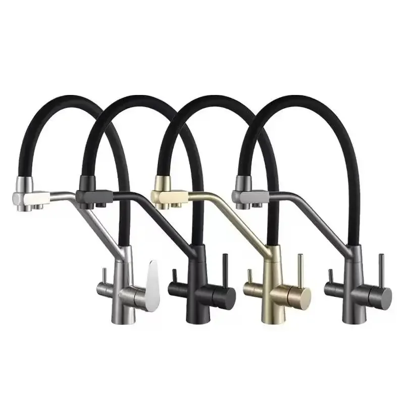 

360 Rotate Kitchen Sink Faucet Tap Drinking Water Filter Mixer Crane Dual Handles Purification Hot and Cold Faucet For Kitchen