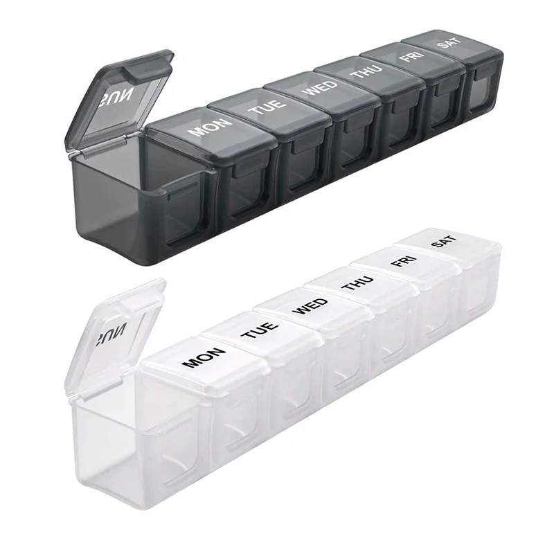 New Hot Portable Large Weekly Pill Organizer Case with 7 Grids 7 Days,  Tablet Vitamins Medicine Fish Oils Box Pills Storage
