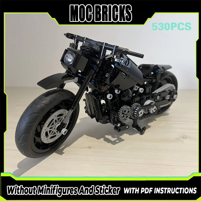 

City Car Model MOC Building Bricks Black Modified Motorcycle Modular Technology Gifts Holiday Assemble Children Toys Suit