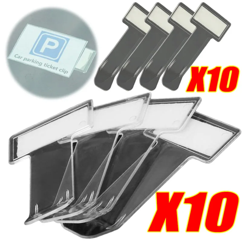 Sticker Transparent Auto Vehicle Parking Ticket Receipt Permit Card Holder Clip Windscreen Plastic Universal Car Accessories