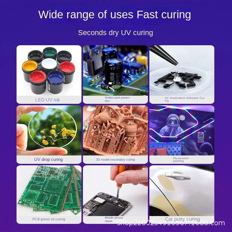 36nm 39nm 40nm تبريد الهواء الأشعة فوق البنفسجية علاج مصباح المحمولة عالية الكثافة LED الأضواء ل الراتنج لاصق الحبر الأخضر النفط الراتنج علاج