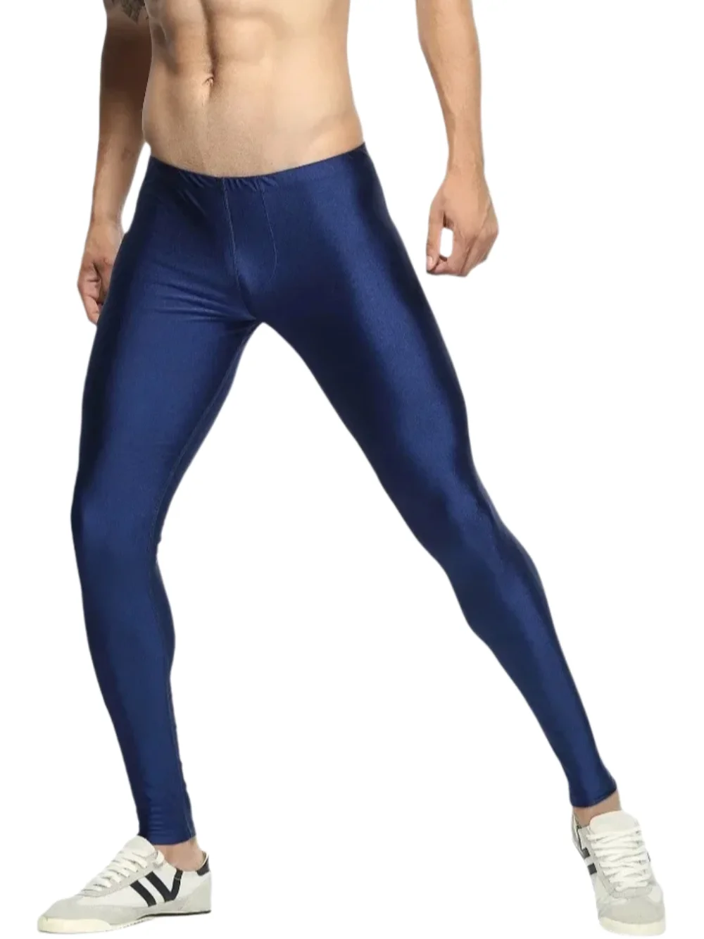 GANYANR marka kompresji legginsy do biegania Fitness legginsy mężczyźni joga siłownia spodnie sportowe elastan Sexy potu sportowe Nylon koszykówka — zdjęcie 2