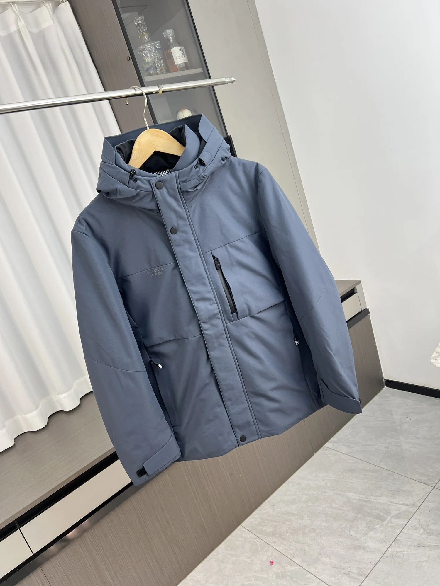 

Men's Outdoor Winter Coat Hooded down Jaet Windproof Waterproof 90 White Goose down Faionable Urban Sle Regular Fit