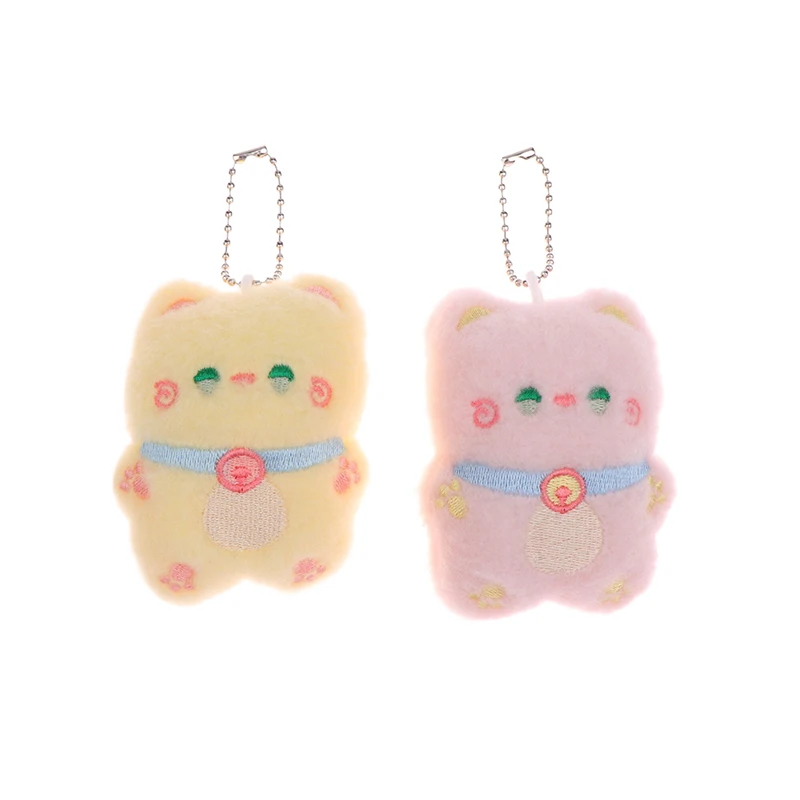 8.5*6cm dos desenhos animados de pelúcia gato boneca brinquedo estridente boneca animal de pelúcia chaveiro saco pingente mochila encantos chave titular crianças presentes