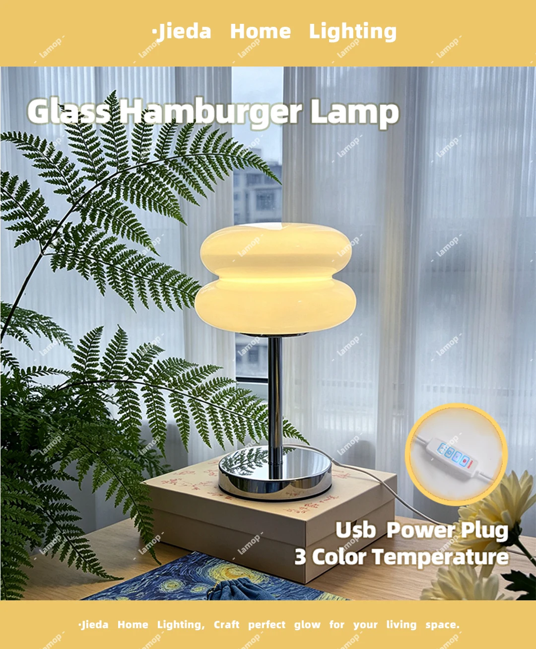 Nordic cream style sandwich table lamp modern minimalist decorative lamp for living room ambiance and bedroom bedside