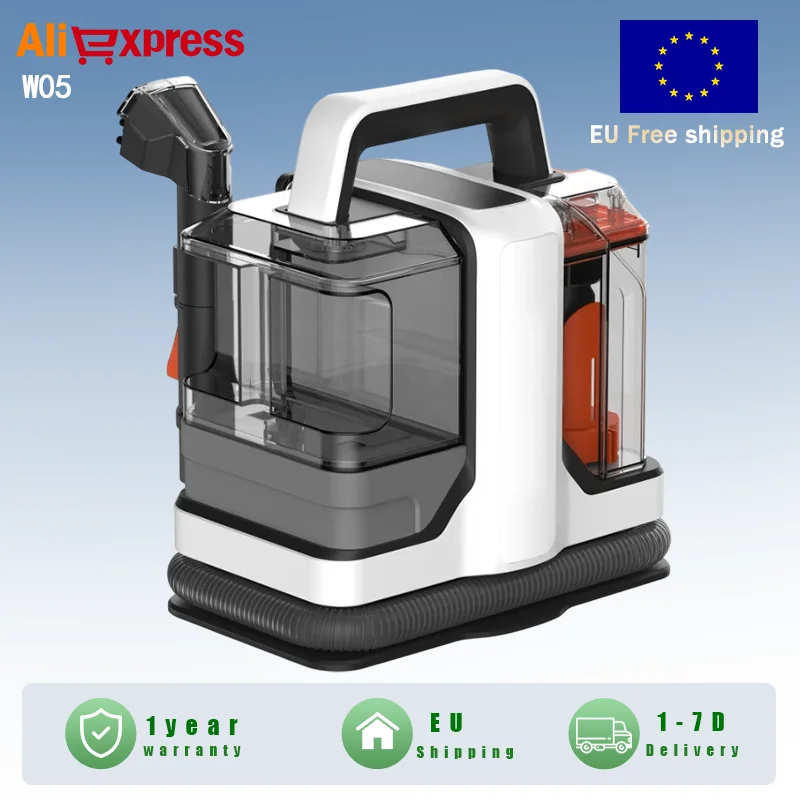 Draadloze Stofzuiger W05 750W Handheld Tapijtreiniger 15Kpa Draagbare Reinigingsmachine Stofzuiger voor Textiel Nat en Droog