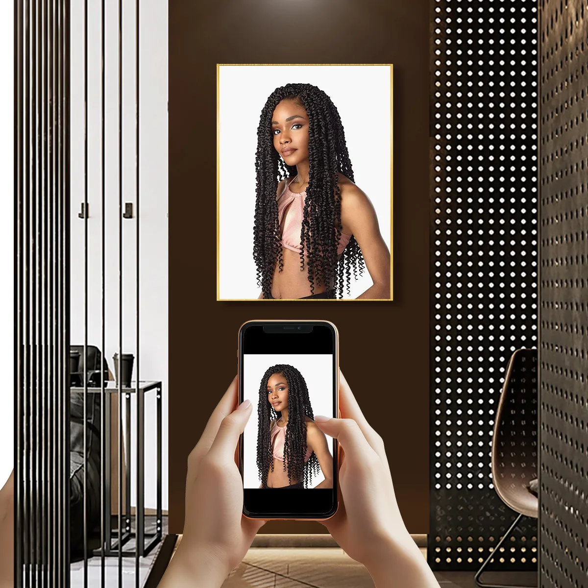 Custom Photo A4-A3-A2 HD Print Canvas Hairstyle Art Poster Perfect New Year Couple's Day Gift for Hair Studio Wal