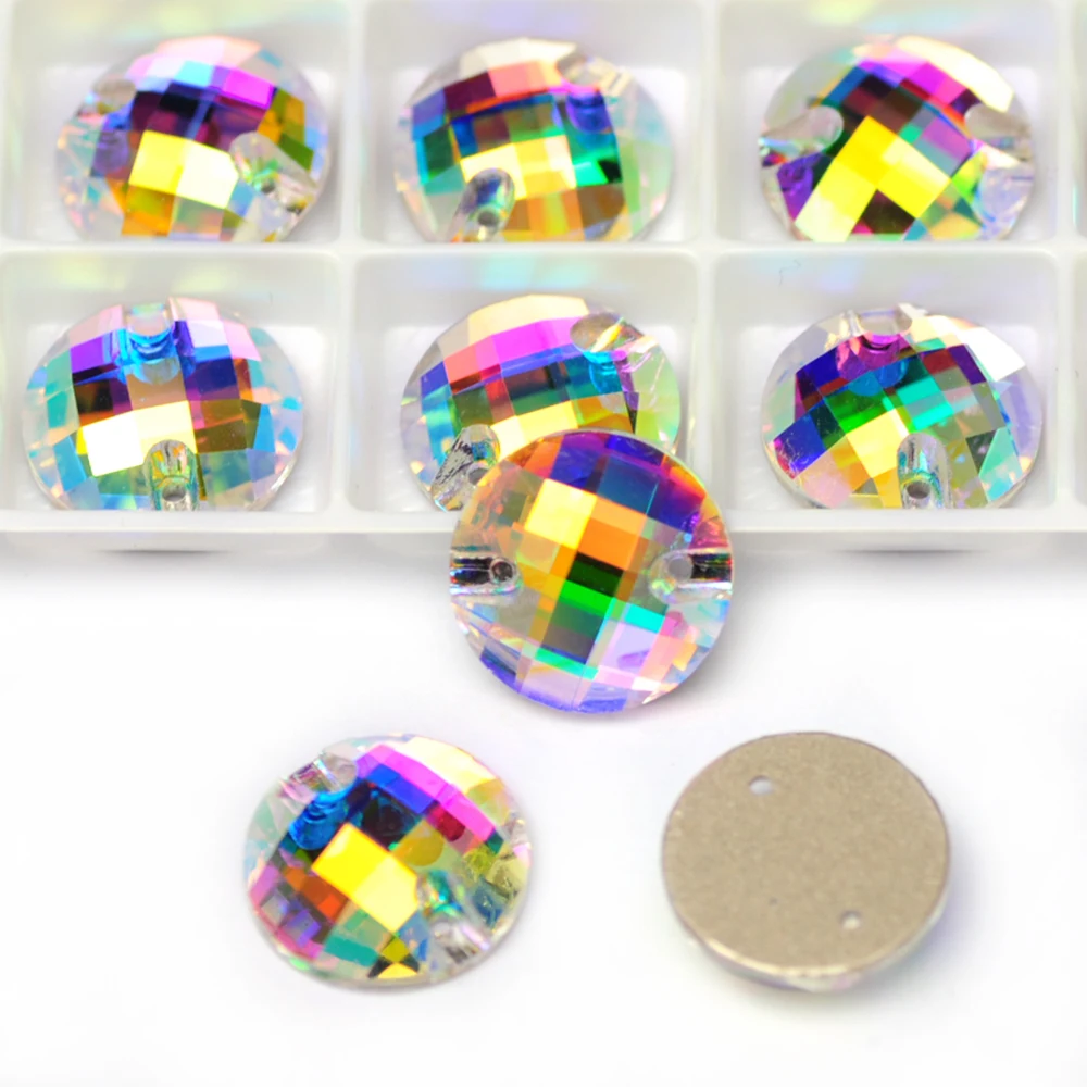 3220 Schachbrettmuster-Aufnähsteine-Set aus Kristall AB & klarem K9-Glas zur Verzierung von Kleidungsstücken und für Handarbeiten – Detail 3