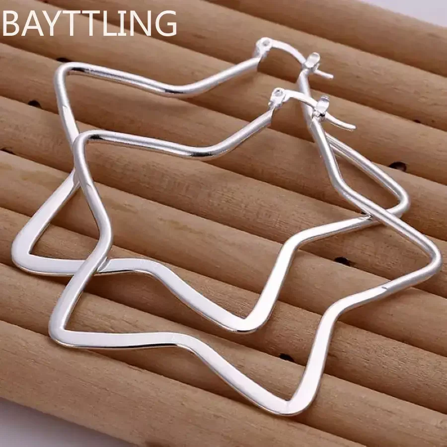 

hot sale 925 Sterling silver big earrings lovely nice fashion classic star Earring Jewelry for party gifts women lady