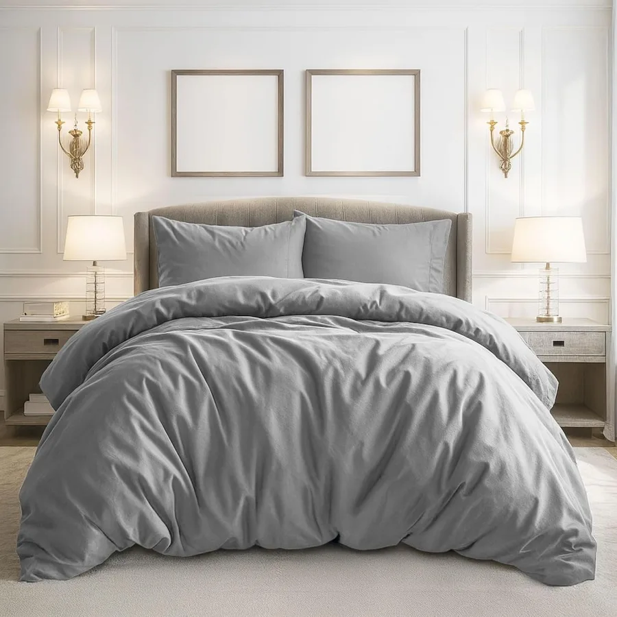 

Duvet Cover Queen Size 3 Pieces Extra Soft Bedding Set with 1 Duvet Cover 90x90 Inches Featuring Zipper Closure and 2 Pillow Sh