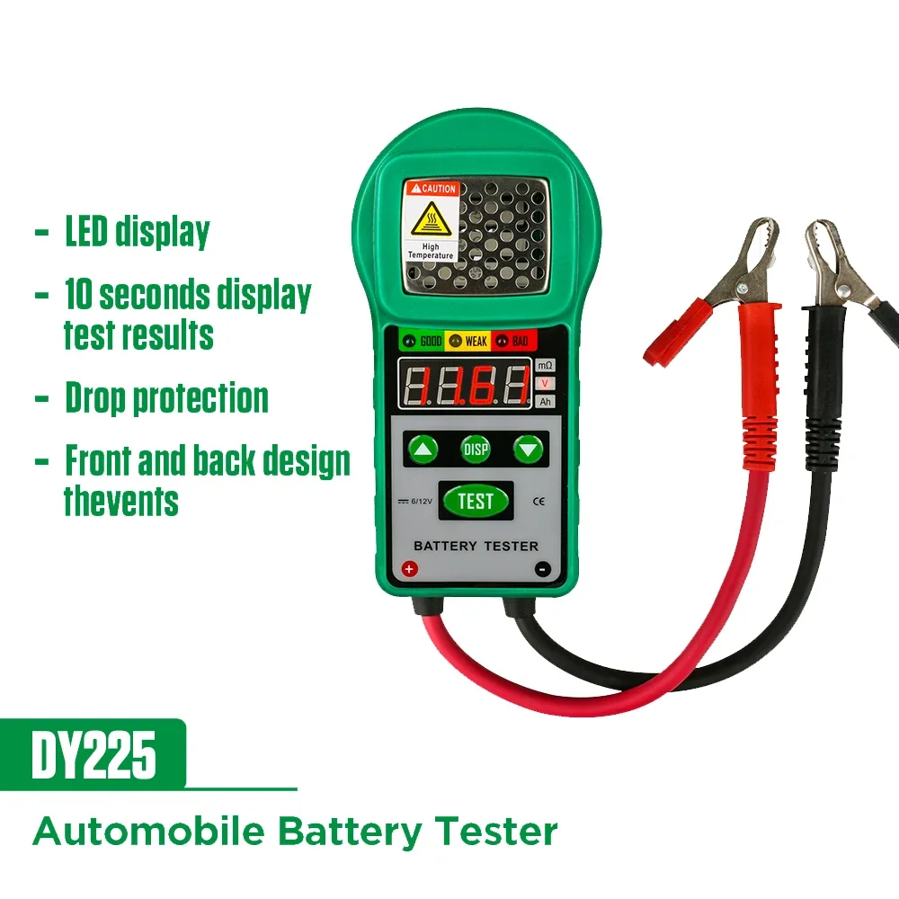 DY225 3 w 1 Tester akumulatora pojazdów elektrycznych 6V 12V DC Obciążenie rozruchowe Narzędzie testowe UPS Tester pojemności akumulatora