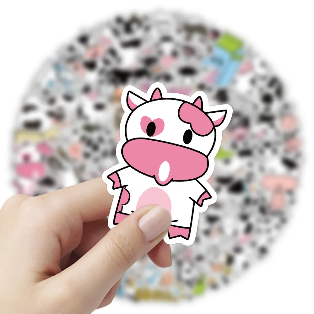 60 pcs adorable cow stickers without repetition Instagram style high beauty girl heart strawberry cow decoration waterproof