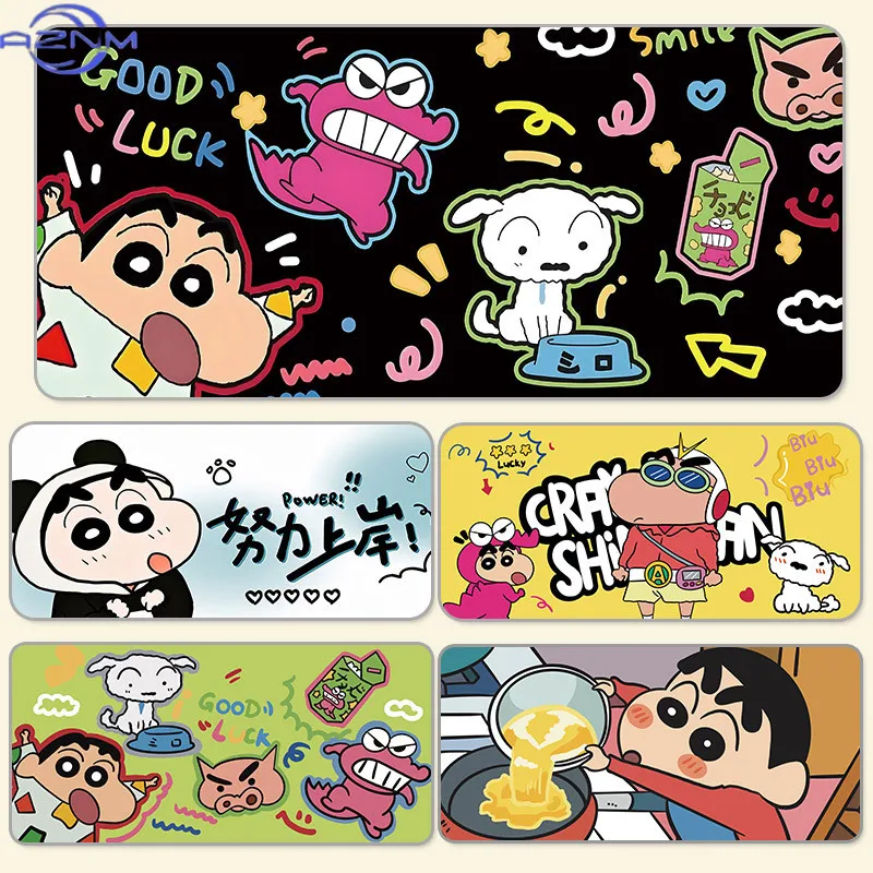 Crayon Shin-chan Mouse Pad Cute Cartoon Desk Pads Non-slip Office Computer Keyboard Mat XXL Anime Desktop Protective Rug