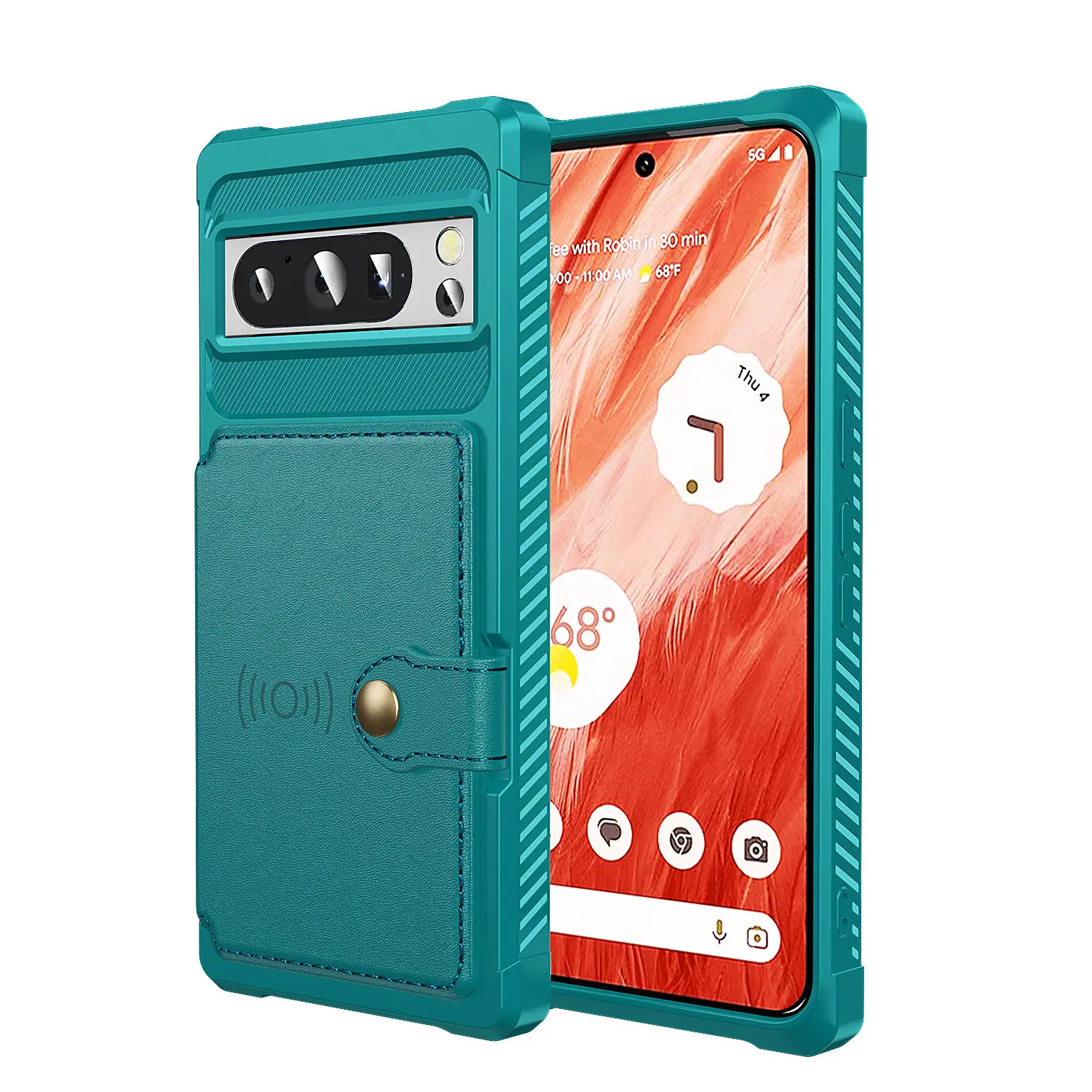 for Google Pixel 7 Pro 7A Pixel 8 Pro Pixel 8 Case with Card Holder, Heavy Duty Shockproof Rugged Leather Flip Wallet Cover