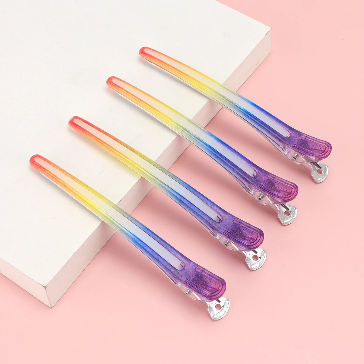 4/6/10/12 قطعة المهنية تصفيف الشعر دبابيس قوس قزح الألوان تقسيم قطع مقاطع الشعر مقاطع الشعر الحلاق أدوات التصميم