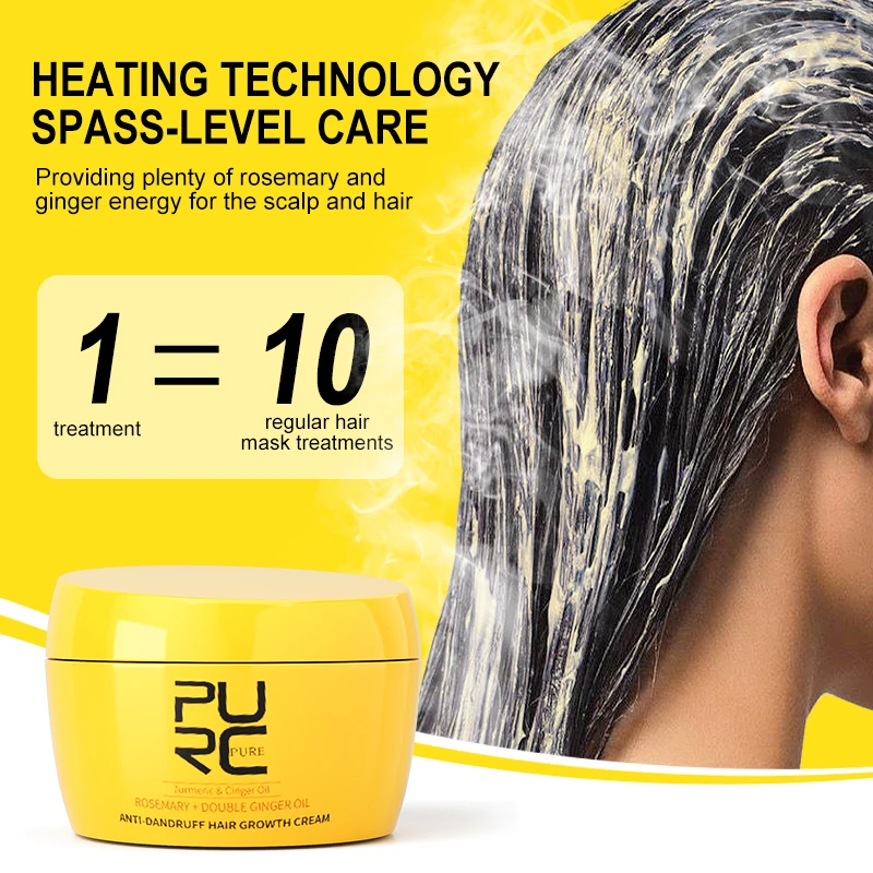 

PURC Rosemary Oil Hair Growth Mask Ginger Anti Hair Loss Smoothing Anti-Dandruff Regrowth Thicken Hair Mask Hair Care