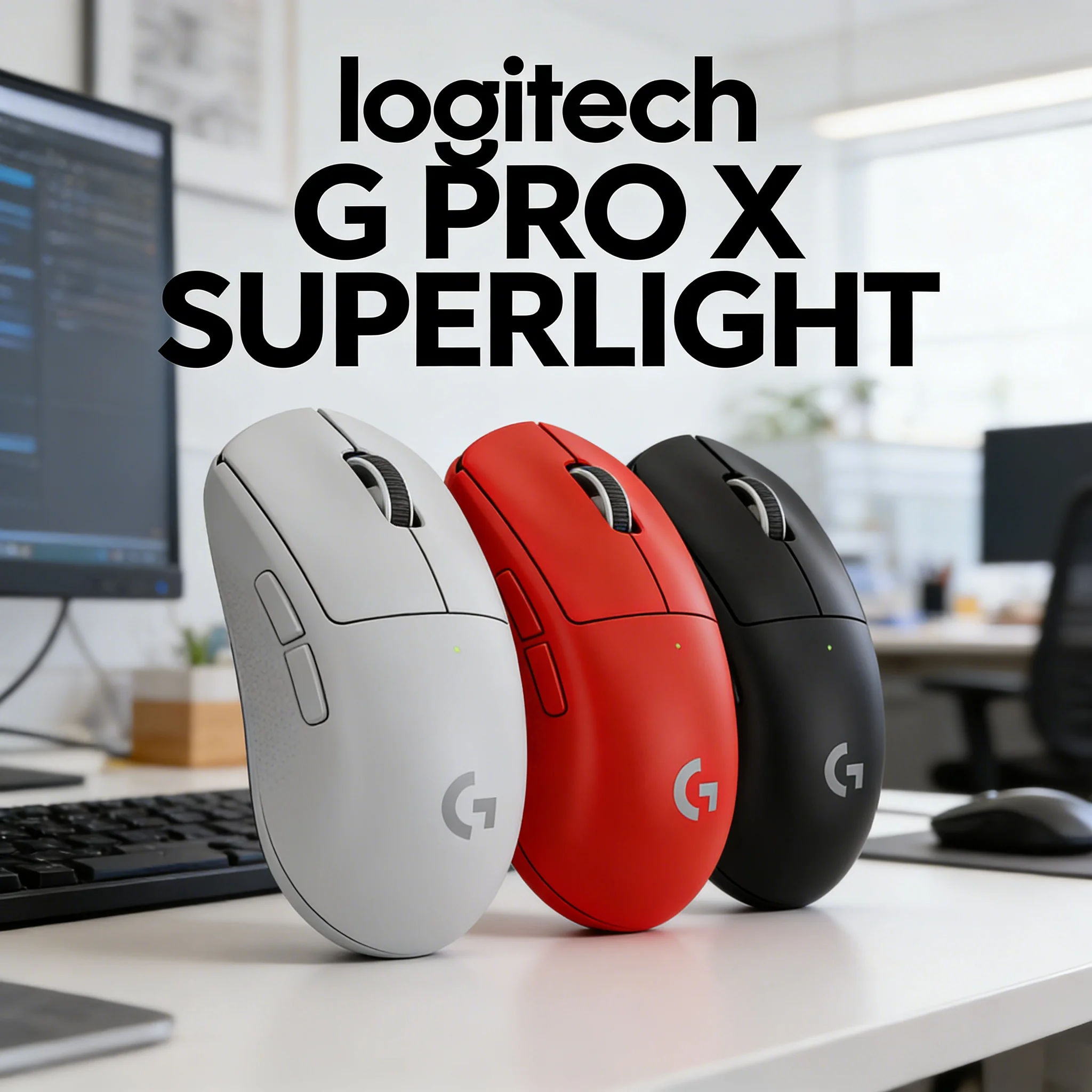 

Logitech G PRO X SUPERLIGHT 2 Lightspeed Wireless Gaming Mouse 60g Pro-Grade 44K DPI HERO 2 Sensor 8KHz Polling 888 IPS USB-C 95