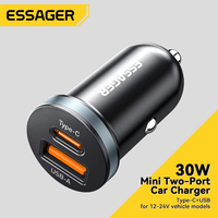 Essager 30W USB Type C Car Charger Fast Charge PD QC 3.0 FCP AFC For iphone 14 13 12 Xiaomi Huawei Samsung Mobile Phones Adapter