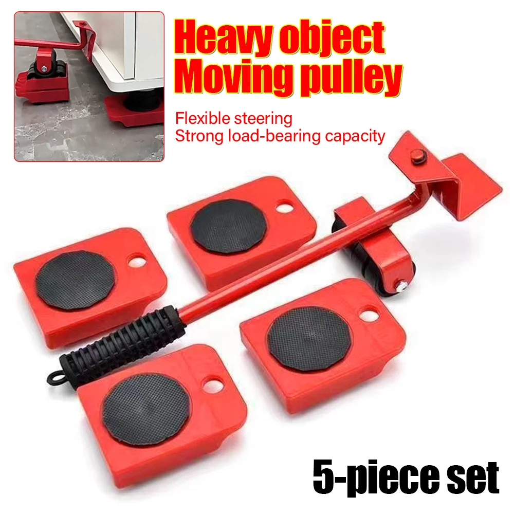 

5Pcs/set Furniture Moving Transport Tool Heavy Motion Roll Hand Carriage Retractable Lifting Bar