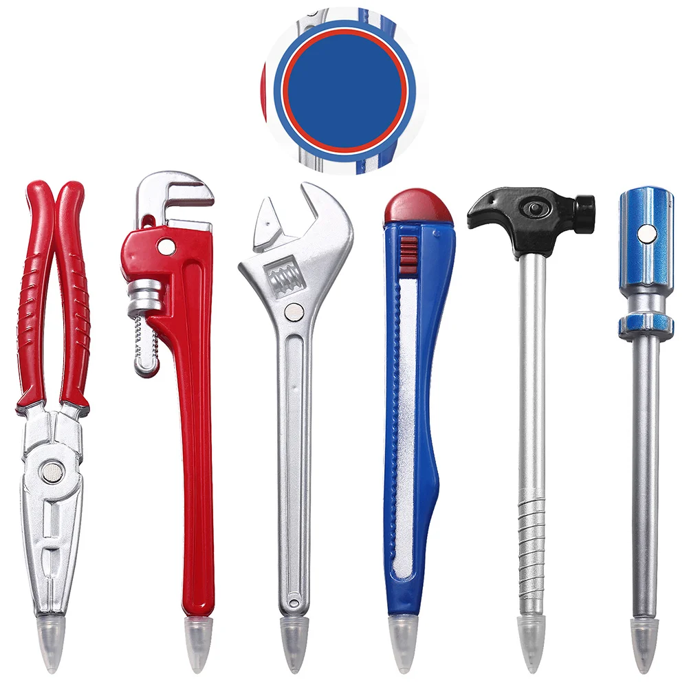 

6 шт., шариковые ручки для студентов, фурнитура, форма инструмента, тонкие креативные пластиковые ручки для детей, шариковая ручка