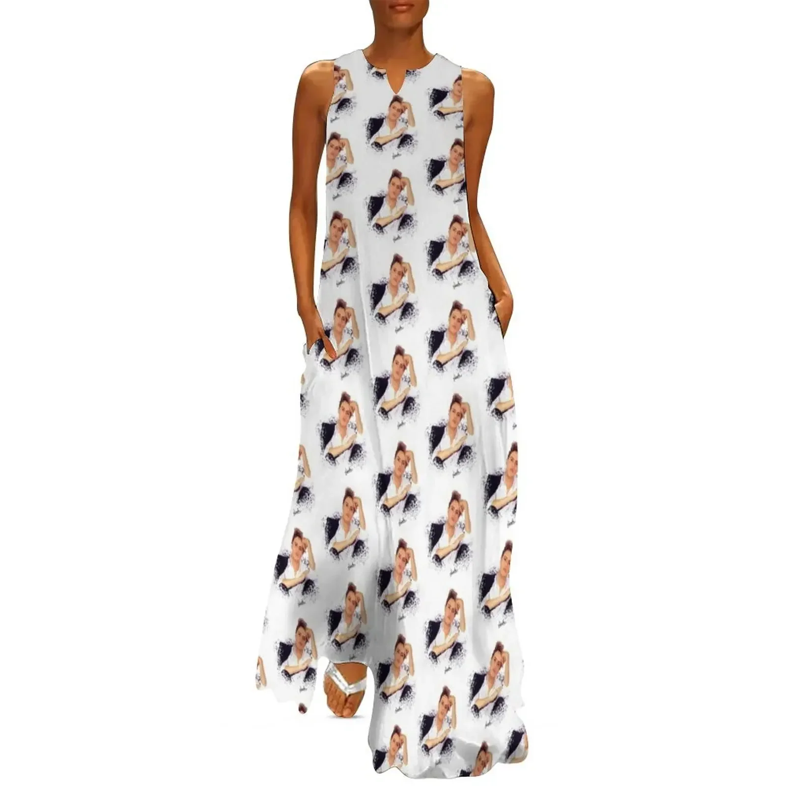 

Jace Norman Popstar Sketch Long Dress Woman's evening dress Female clothing sexy dress