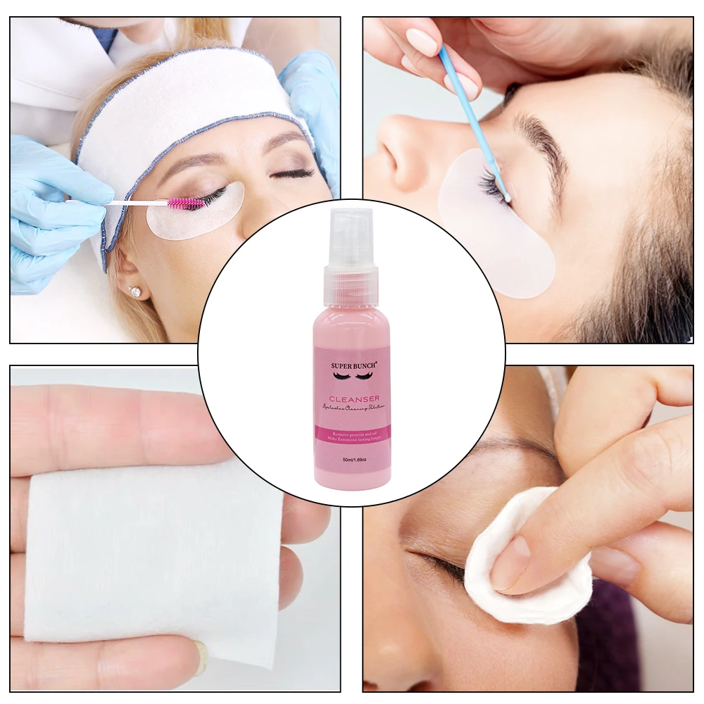 Super Bunch 50ml Lash Cleansing Spray Eyelash Extensions Cleanser Lid Lashes Graft Cleaner Eye Irritation Eyelid Relief Make Up