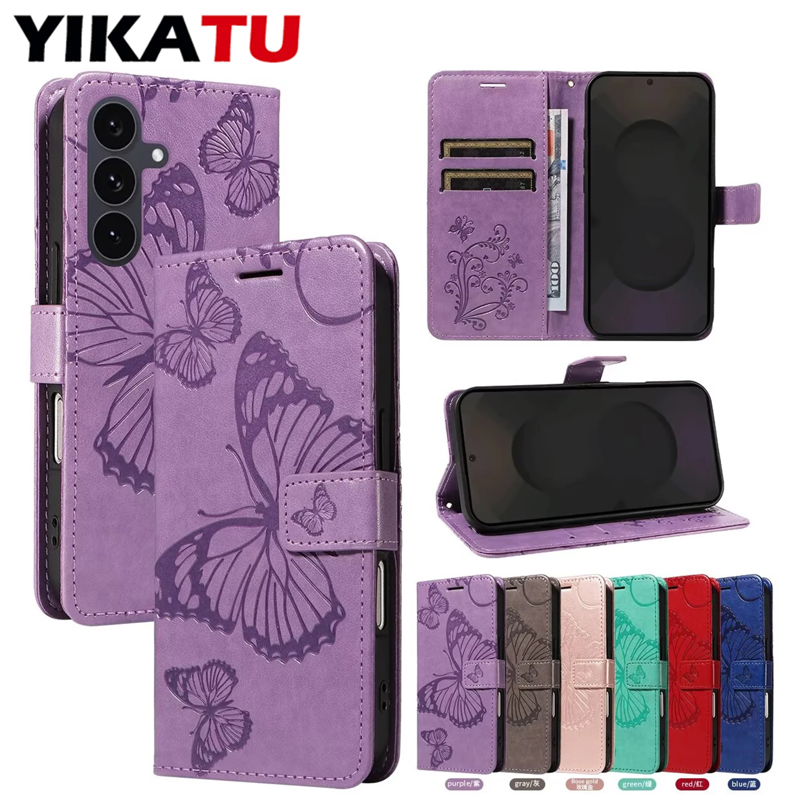 

Flip Multi Card Wallet Leather Case For Samsung Galaxy S21 FE S22 Pro S23 Plus S24 S26 S30 Ultra S25 Edge 5G Phone Bags Cover