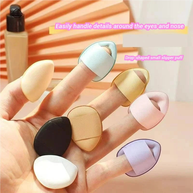 Make Up Puffs Mini Finger Puff Small Air Cushion Concealer Triangular Water Droplet Cotton Candy Thumb Puff Make up Sponges