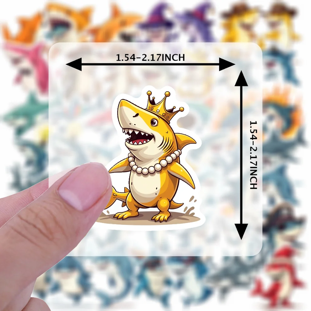 50pcs/set Funny Shark Stickers Stationery Sticker Decals Skateboard Laptop Motorcycle Guitar Cute Sticker Pack
