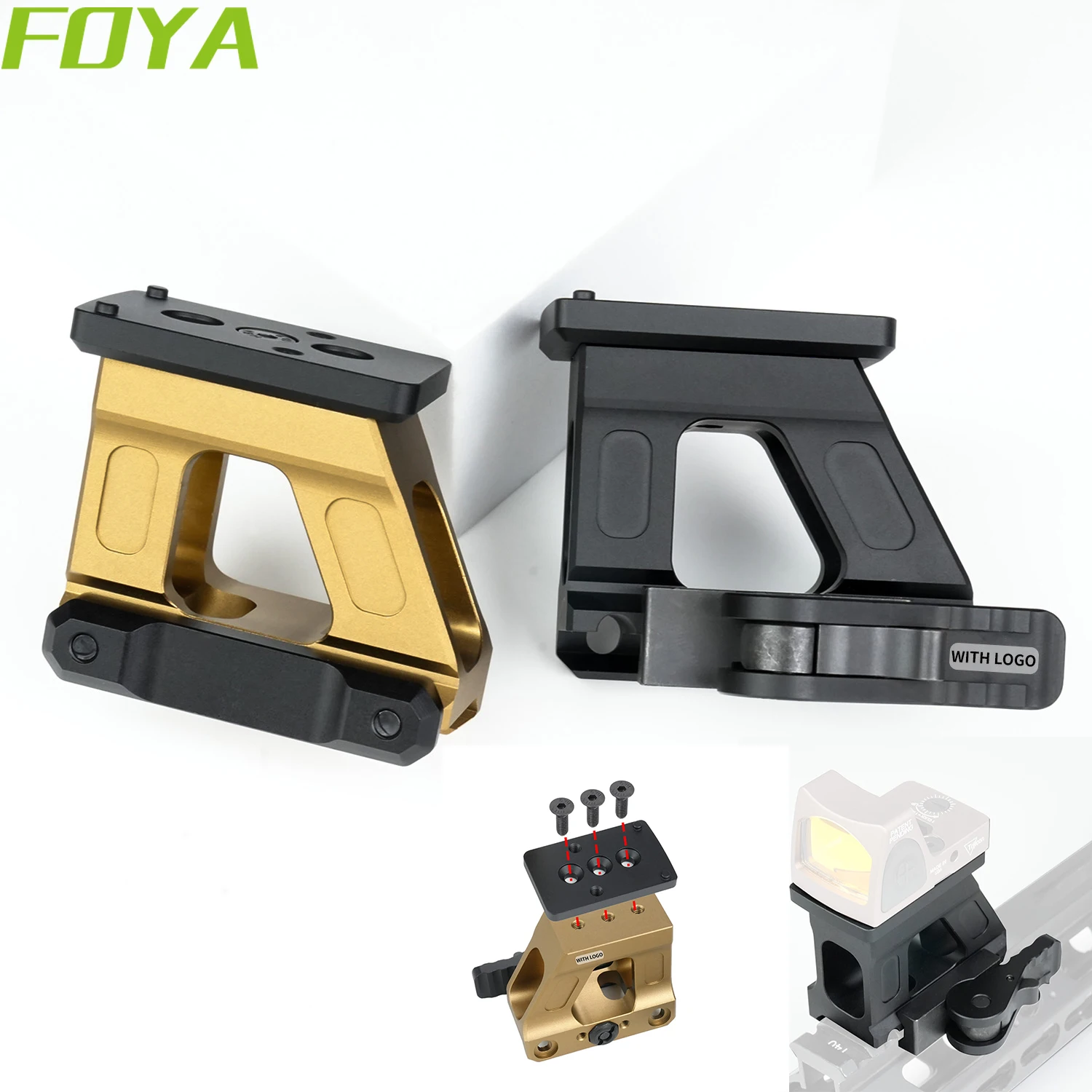 

Tactical Red Dot Sight Scope UN R-M/r Aluminium Alloy Quick Release Heightening Bracket Optic Scope Adapter Plates Set