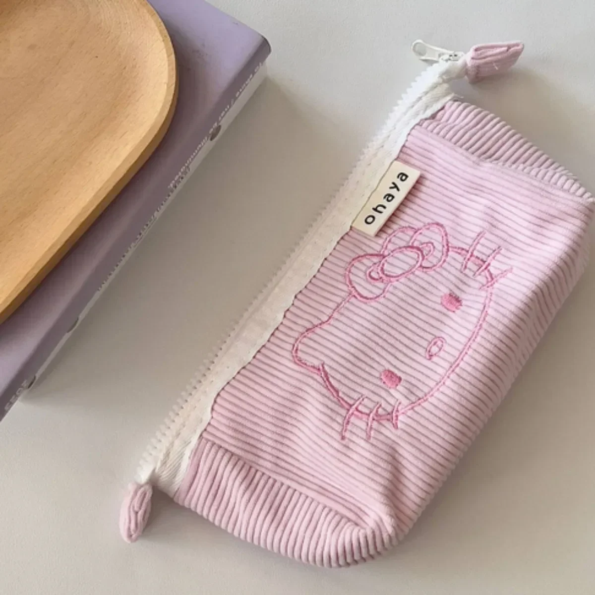 Olá kitty y2k caneta saco miniso portátil moeda bolsa batom lápis papelaria saco de armazenamento