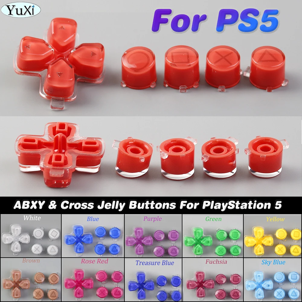 

1Set For PS5 Dpad ABXY Jelly Button Key For PlayStation 5 V1 V2 V3 Option Share Button Return Back Power Switch Key Repair Part