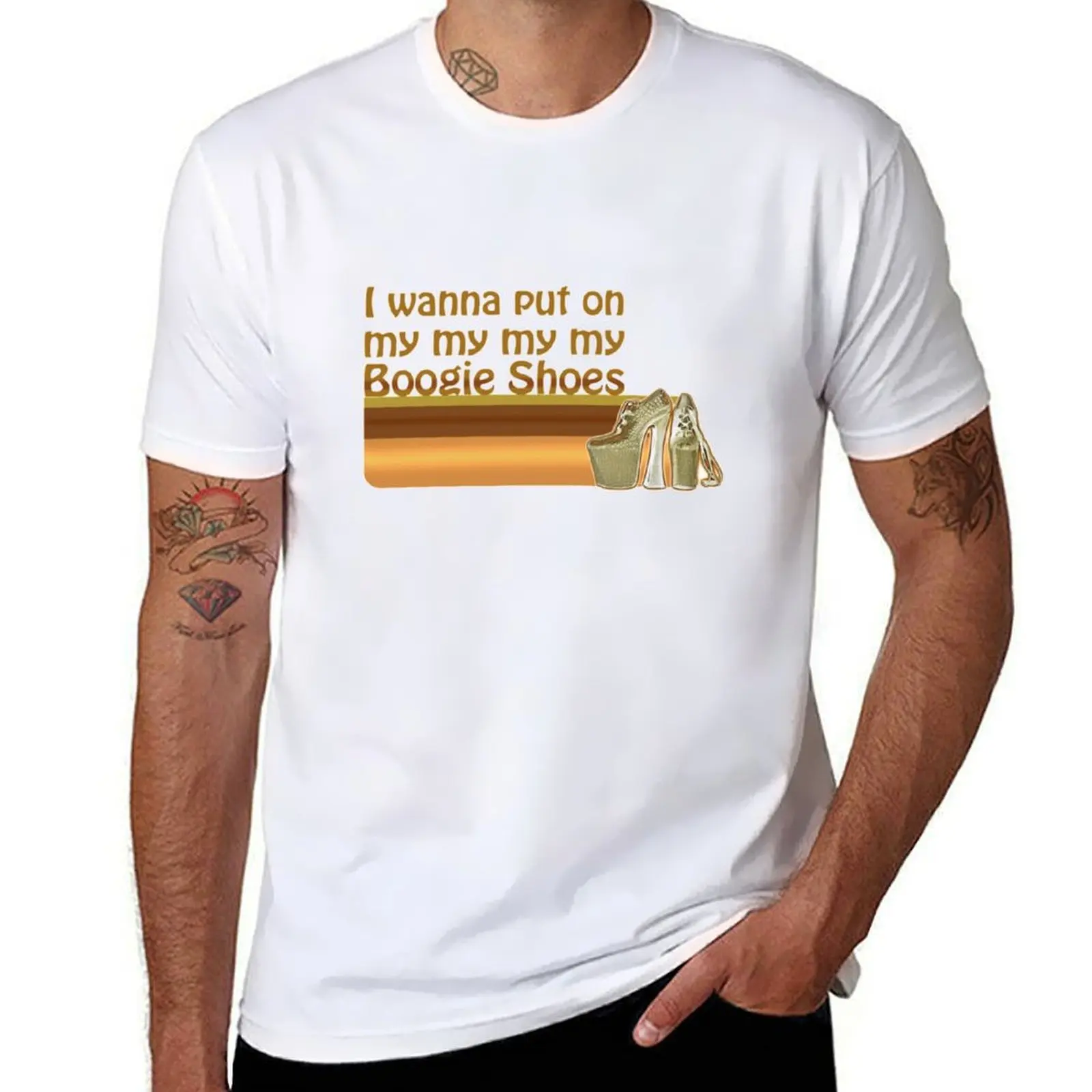 

Boogie Shoes Disco T-Shirt t shirts for man slim fit cotton tshirt 100% T-Shirt